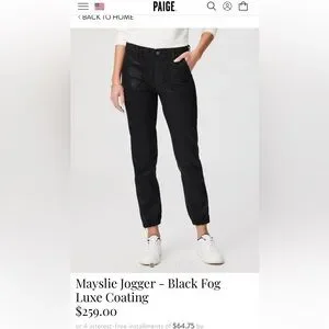 Paige mayslie coated jogger hotsell